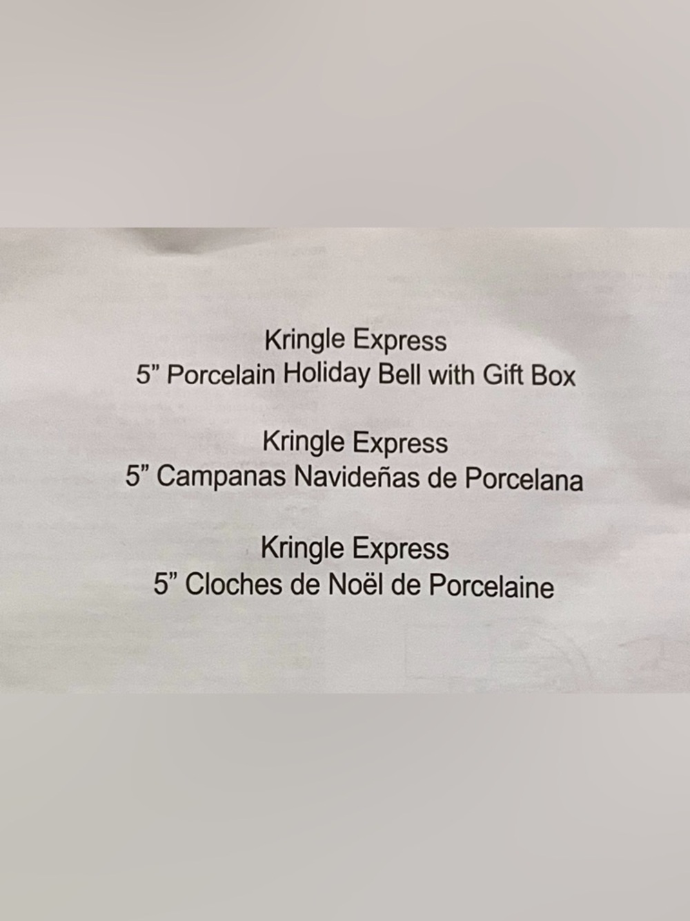 Kringle Express White Red Porcelain Bell Illuminated 5x4 - Picture 15 of 16
